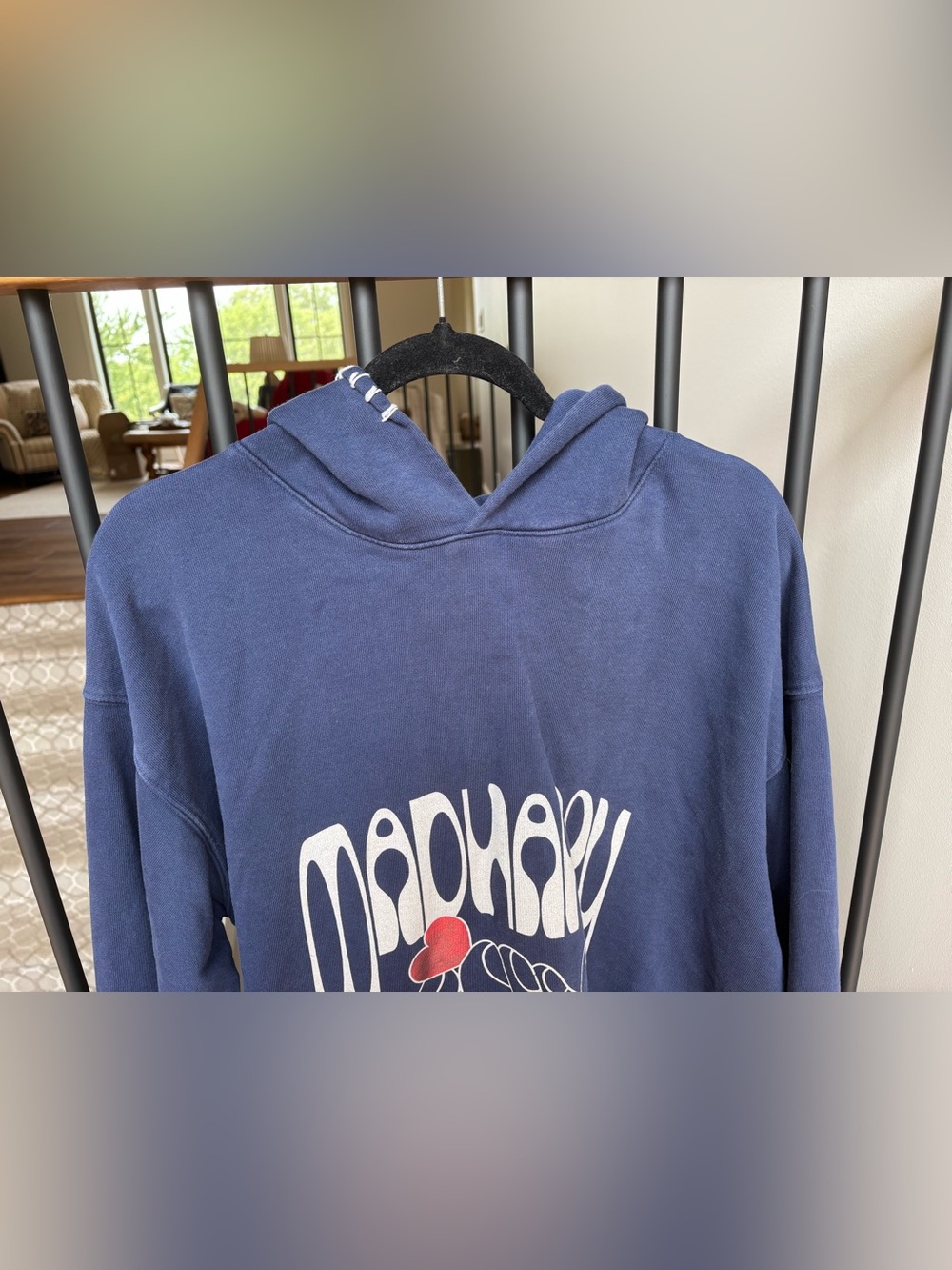 Madhappy Touch of Love Navy Blue Rare Hooded Sweatshirt - Picture 4 of 11